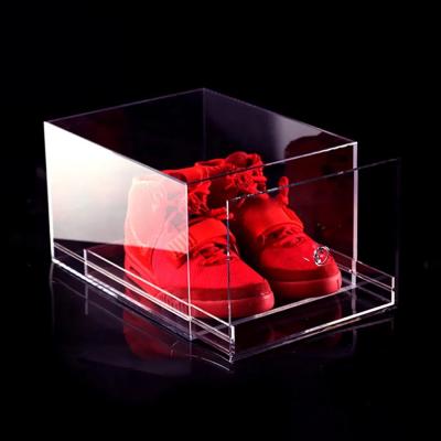 China Clean Clear Acrylic Acrylic Shoe Display Case Display Box for sale