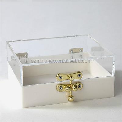 China Eco - Friendly Stylish Lucite Storage Box With Lock , Acrylic Lockable Storage Box for sale