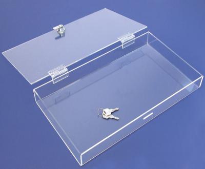 China clear plastic acrylic box lockable storage box/small clear acrylic display box with lock for sale