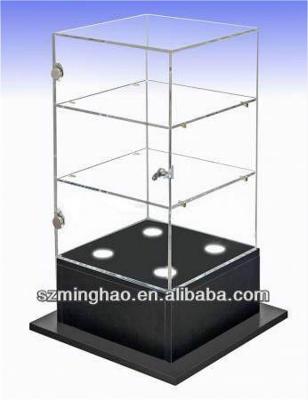 China Storage and Display Plastic Lockable Storage Box / Acrylic Display Boxes with Lock and LED Light for sale