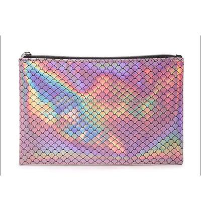 China Eco-Friendly Holographic Mermaid Scale Makeup Pouch for sale