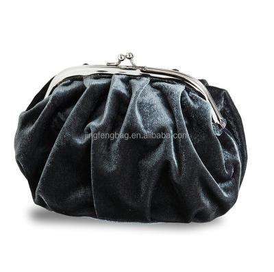 China Eco - Friendly Kiss Lock Closure Velvet Coin Jewelry Pouch for sale