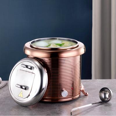 China Hotel/Cafeteria Buffet Soup Warmer Container 11L 13L Hot Electric Kitchen Utensils Stainless Steel Soup Kettle Cooking Pot For Rest for sale