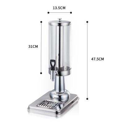 China Juice Dispenser Stainless Steel 2 Tank Commercial Beverage Buffet Hotel Cold Beverage Fruit Beverage Supply Dispenser With Faucet for sale