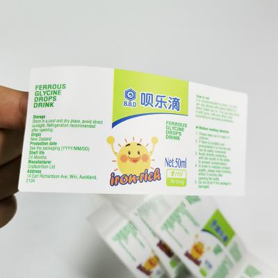 China Kuss-Schnitt Pharma-Hologramm beschriftet klebendes 30ml kundenspezifischen Vial Labels zu verkaufen