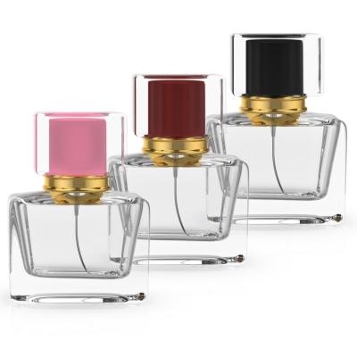 China Cosmetic Glass Cosmetic Packaging 30ml Perfume Bottle With Aluminum Spout for sale