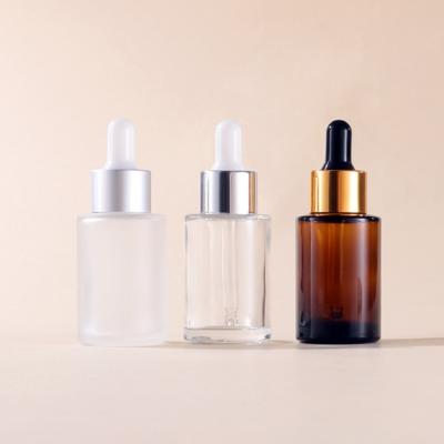 China Cosmetic Bottle 5-200ml Amber Glass Serum Dropper Color Glass Bottle With Dropper for sale