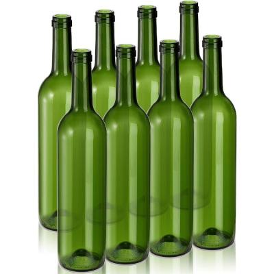 China Wholesale Cheap Empty Round 750ml Colored Bottle Red Wine Beverage Liquor Bottles Glass for sale