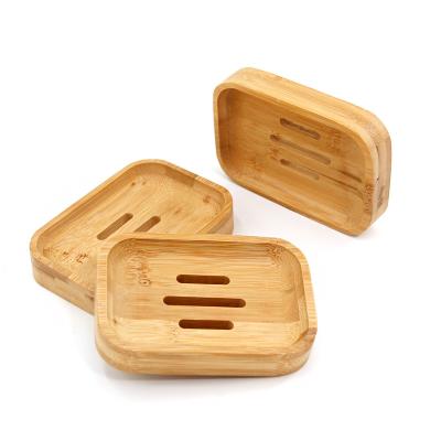 China Hot Selling OEM Amazon Eco-Friendly Chinese Natural Square Bathroom Soap Dish Tray Container Bamboo Soap Holder for sale