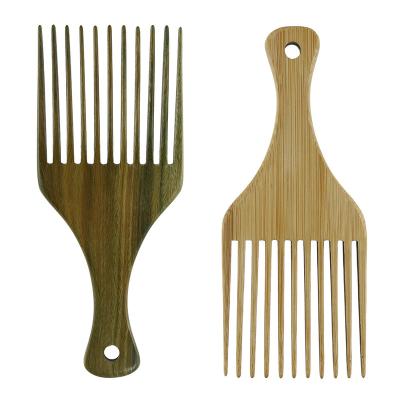 China Home Eco-Friendly Styling Afros And Beards Comb Natural Green Sandalwood Afro Pick Comb for sale