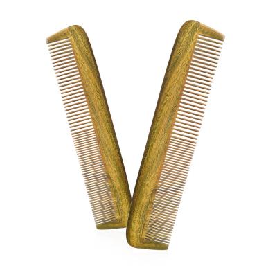 China New Arrival Premium Wide Fine Tooth Comb Natural Green Sandalwood Hair Detangle Hair Comb Custom Made Wooden Quality for sale