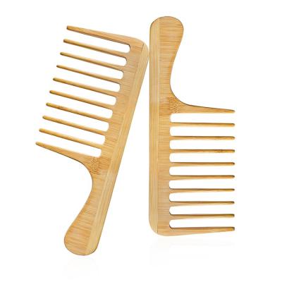 China Home Hot Selling Natural Wood Bamboo Tooth Wide Comb Bamboo Wood Comb Large for sale