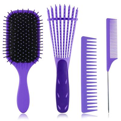 China Amazon Home Hair Styling Hair Care Kit Wide Tooth Comb Curved and Exhaled Detangling Hair Brush Kit for sale