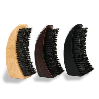 China Africa Fashino New Arrival Compact Wave Boar Hair Wooden Men Styling Beard Brush for sale