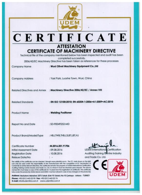 CE - Wuxi OLIVET Machinery Equipment Co.,LTD