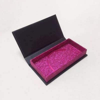 China Handmade Custom Black Paper Box With PVC Tray False Color Felse Eyelash Packaging Box For Mink Lashes Wholesale Beauty Packaging 1000Pcs for sale