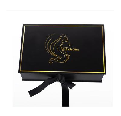 China Recyclable custom logo cardboard folding gift box for clothes shoes wig package and wig packaging boxes for sale