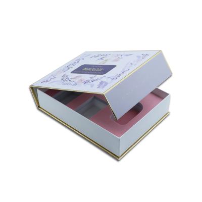 China Recycled Materials Hot Sale Magnetic Closure Gift Box With Ribbon Skin Care Packaging Boxes Luxury Cosmetic Packaging Box for sale