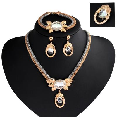 China Factory Supply New FASHIONABLE Vintage Lock Necklace Earrings Four-Piece Set for sale