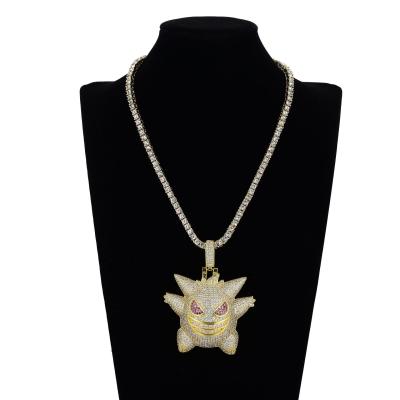 China Hiphop Cartoon Zirconia Cartoon Characters Hip Hop Trend Pendant Copper Inlaid Accessories for sale