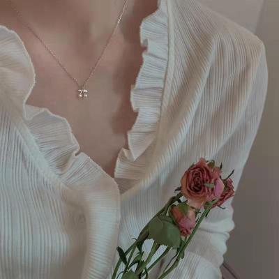 China FASHIONABLE new 925 silver cherry pearl necklace in 2021 is a small luxury clavicle chain for women for sale