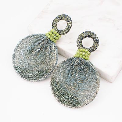 China FASHIONABLE Bohemian Lace Handmade Resin Beads Female Earrings Round Earrings Multicolor for sale