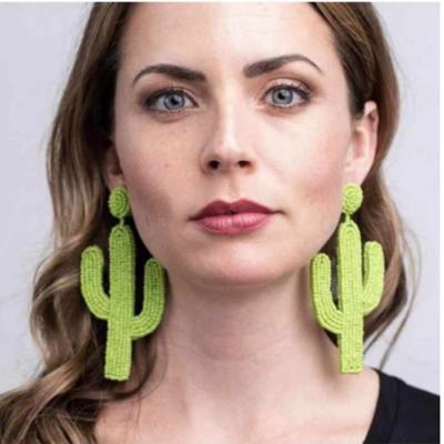 China Fashionable accessories popular handmade female personality pearl earring Amazon cactus pearl creative earrings for sale