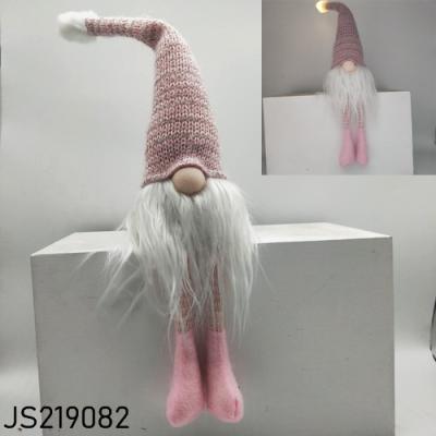 China New Christmas Decoration Fashion LED Christmas Gnome Hanging With Santa Long Leg Light Gnome for sale