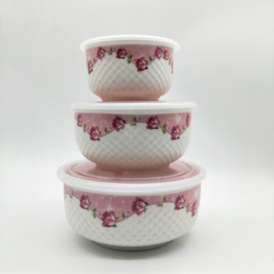 China Eco-friendly Hot Ceramic Food Serving Bowl Retail Sale Amazon Cool Storage Bowls With Lid for sale