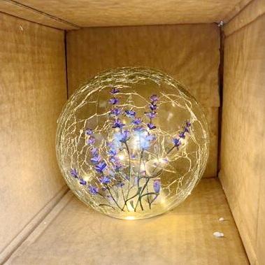 China Exquisite Europe Crackle Light Ball White Glass Balls Led Light Up Indoor Ball for sale