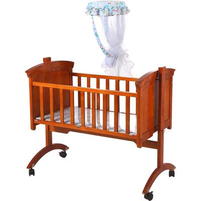 China Modern Wholesale Wooden Baby Frame Bed With Mosquito Net For Good Sleep for sale