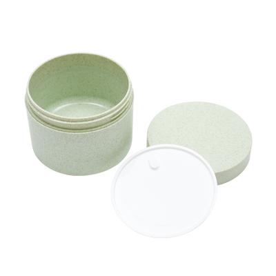 China Recyclable High Quality Plastic Wheat Straw Jar Cosmetic Jar Skin Care Cream Jar With Screw Cap for sale