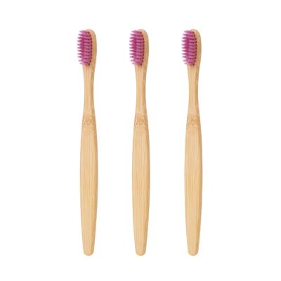 China Biodegradable Adult Kids Bamboo Toothbrush Bristle Soft Semi-hard Type Bamboo Toothbrush Bristle Toothbrush for sale