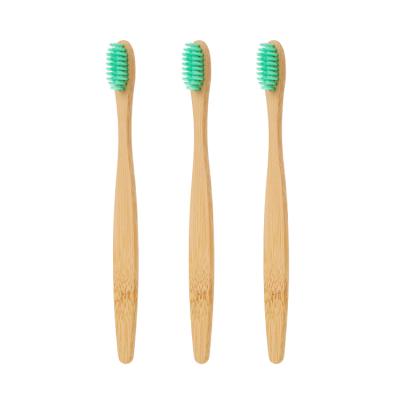 China Custom Natural Organic Degradable Bamboo Toothbrush Logo Private Label 100% Eco Bamboo Toothbrush Wholesale Price for sale