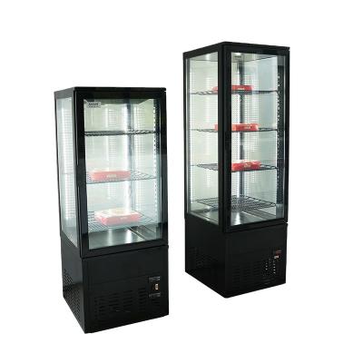 China Double-temperature Kenkuhl spot chocolate pastry vatrina food displays vertical hot fridge cabinet for sale