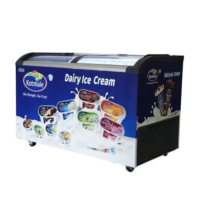 China Single-temperature Kenkuhl daging single curved top commercial ice cream display freezer for sale