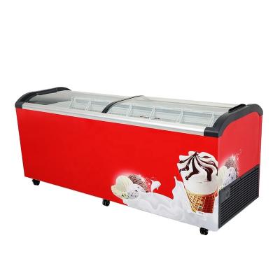 China Glass Top Freezer Chest Meat Display Freezer And Refrigerator for sale