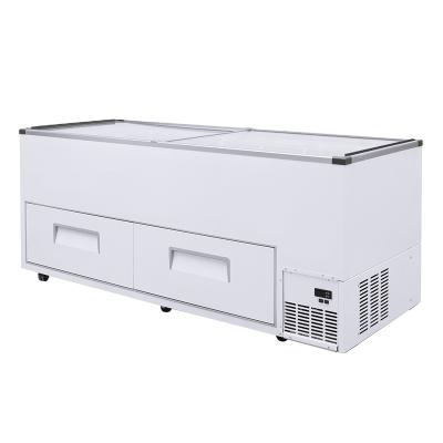 China Glass Top Freezer With Drawer Kenkuhl 700L-800L Ice Cream Popsicle Meat Cake Display Freezers Refrigerators With Drawer for sale