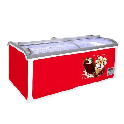 China Kenkuhl 1000L Ice Cream Popsicle Glass Meat Top Cake Freezer Top Display Freezers Glass Refrigerators for sale