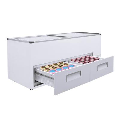 China Double-temperature commercial Kenkuhl ice cream display chest freezer with drawer for deli for sale