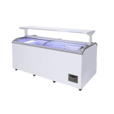 China CUSTOMIZED Kenkuhl Double Sides Sliding Supermarket Walk In Ice Cream Display Freezer for sale