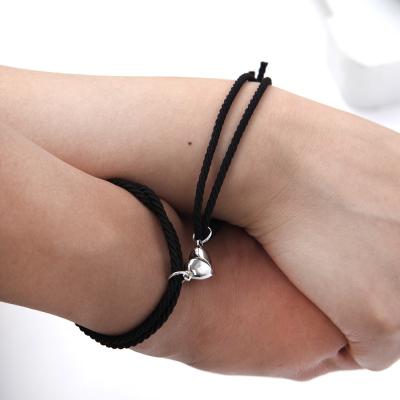 China NEW Punk Magnet Couple Adjustable Rope Matching Lucky Infinity Bracelets for sale