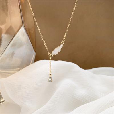 China High quality ! Cute Fashion Necklace Gold Plated Angel Wings Necklace Jewelry Girl Gift for sale