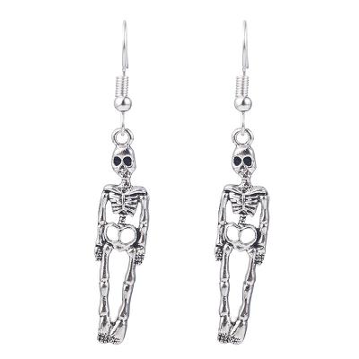 China 2021 High Quality Aretes De Mujer Modernos Halloween Vintage Skeleton Skull Dangle Earrings For Women Jewelry for sale