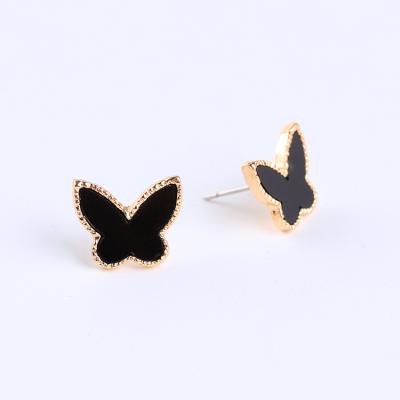 China New Korean Elegant Minimalist Lady Cute Wedding Trendy Earrings Candy Color Butterfly Stud Earrings Wholesale for sale