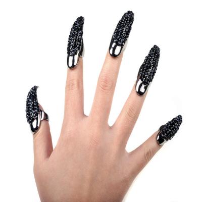 China Cool Hook Ring Jewerly Nail Eagle Claw Crystal Rhinestones Finger Exquisite Gothic Punk Rock Environmental Friendly for sale