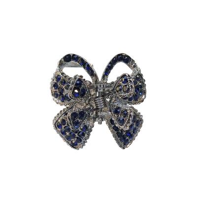 China Fashion Soft Hot Selling Butterfly Alloy Rhinestone Hair Claw Glitter Hair Claw Clip for sale