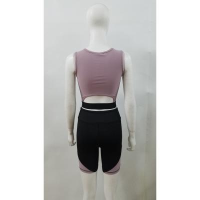 China New Arrivals Antibacterial High-impact Racing Car Fitness Tight Elastic Yoga Sports Women's Short Vest for sale