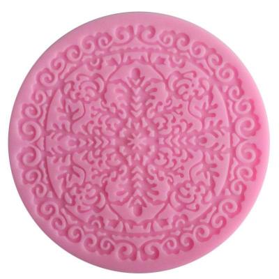 China Snowflake Lace and Lace Molds Cake Decorating Tools Round Kitchen Instruments Silicone Snowflake Shape Food Grade Fondant Cake Mold Baking Mats for sale