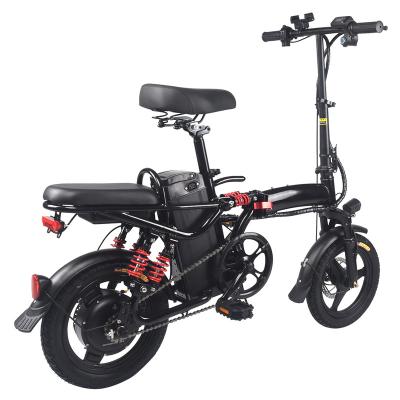 China Aluminum Alloy Carbon Fiber Electric Kids Bike Mini Folding Ebike 48V 14Inch for sale